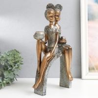 Сувенир полистоун подсвечник "Дети на горке, с кувшинами" под бронзу 19,5х10х35 см Сувенир полистоун подсвечник "Дети на горке, с кувшинами" под бронзу 19,5х10х35 см