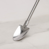 Ложка-трубочка для коктейля из нержавеющей стали &laquo;Лопата&raquo;, длина 21,5 см, цвет серебряный
