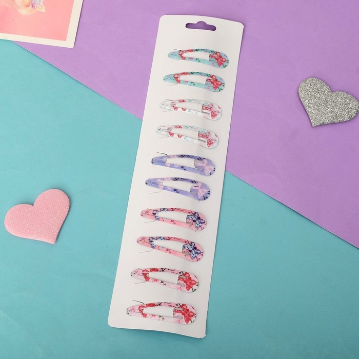 Невидимки для волос "Милана" (набор 10 шт) бабочки, 4,5 см