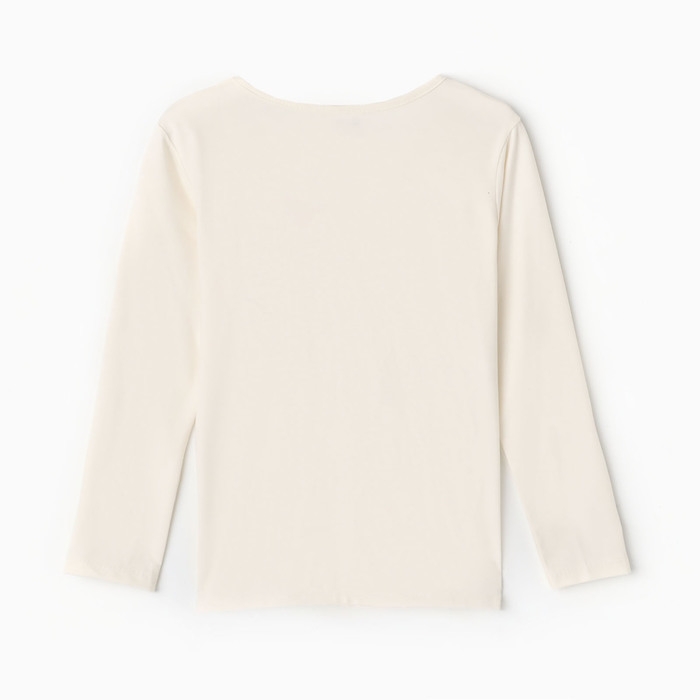 Лонгслив для девочки, цвет молочный, рост 128 см