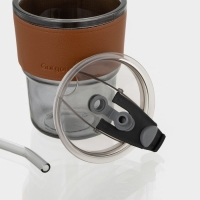 Стакан стеклянный с крышкой и трубочкой &laquo;Вида&raquo;, 350 мл, цвет МИКС