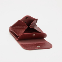 Монетница на кнопке TEXTURA, цвет бордовый