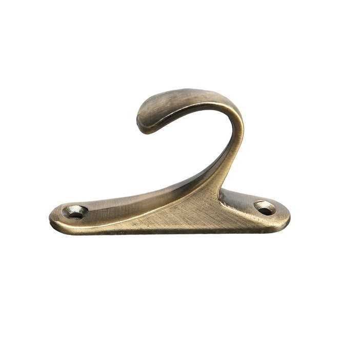 Крючок для штор KS101 CAPPIO, однорожковый, цвет бронза, 2 шт