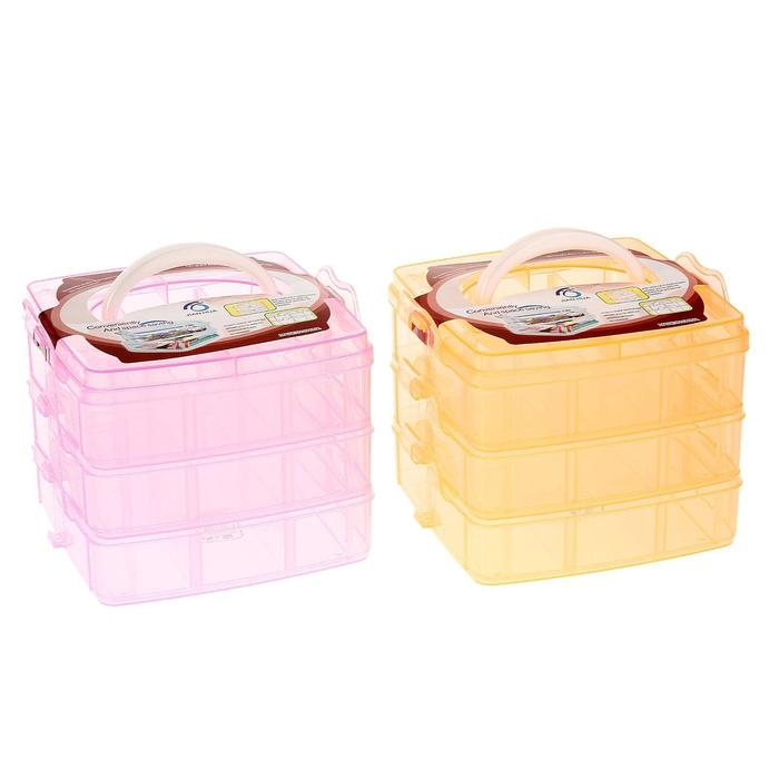 Органайзер для мелочей Доляна, 3 яруса, 18 ячеек, 15&times;15&times;12 см, цвет МИКС