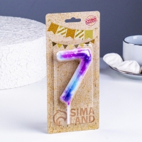 Свеча в торт на шпажке "Галактика", цифра 7, 9 см, ГИГАНТ Свеча в торт на шпажке "Галактика", цифра 7, 9 см, ГИГАНТ