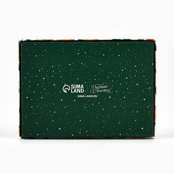 Коробка складная под 6 конфет &laquo;Мандаринки&raquo;, 13.5 х 9.8 х 3.8 см, Новый год