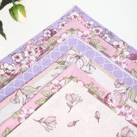 Платок носовой женский 28х28см, 6шт, рис 64094-1, МИКС, ситец 100г/м, хл100%