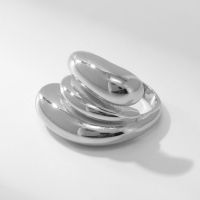 Кольцо металл &laquo;Тренд&raquo; тройная волна, цвет серебро, размер 17