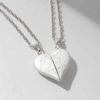 Кулоны «Неразлучники» на магните, мир, цвет белый в серебре, 45 см Кулоны «Неразлучники» на магните, мир, цвет белый в серебре, 45 см