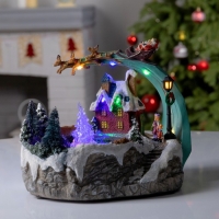 Светодиодная фигура &laquo;Площадь с фонтаном&raquo; 23 &times; 19 &times; 16 см, полистоун, батарейки АААх2 (не в комплекте), свечение мульти