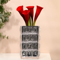 Ваза для цветов &laquo;Монарда&raquo; из стекла, серебро 25&times;13,5&times;9,5 см