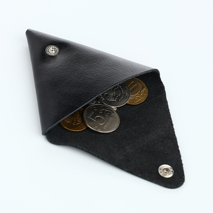 Монетница на кнопке TEXTURA, цвет чёрный Монетница на кнопке TEXTURA, цвет чёрный