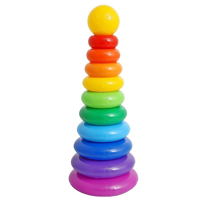 Пирамидка, 10 колец с шаром Пирамидка, 10 колец с шаром