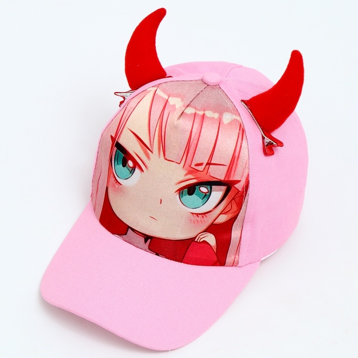 Кепка детская для девочки «Чертенок» аниме с заколками, р-р 52-54 5-7 лет Кепка детская для девочки «Чертенок» аниме с заколками, р-р 52-54 5-7 лет
