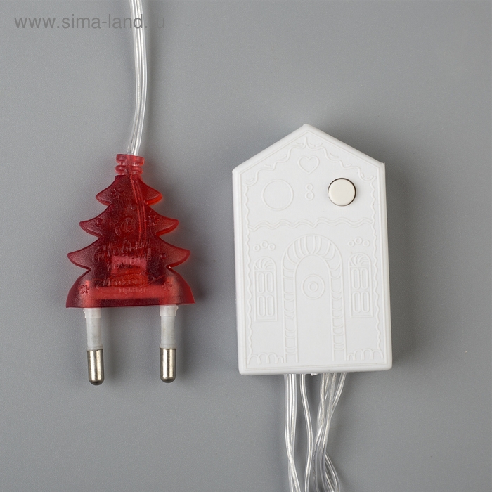 Гирлянда &laquo;Нить&raquo; 20 м, IP20, прозрачная нить, 200 LED, свечение красное, 8 режимов, 220 В