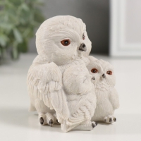 Сувенир полистоун "Семья белых совушек" 8х7х8,5 см