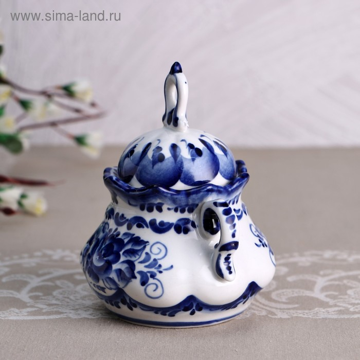 Сахарница &laquo;Анимон&raquo;, 7&times;7&times;14 см, гжель