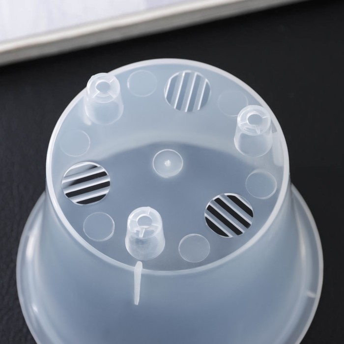 Кашпо для цветов со вставкой &laquo;Арте&raquo;, 600 мл, цвет жемчуг-прозрачный