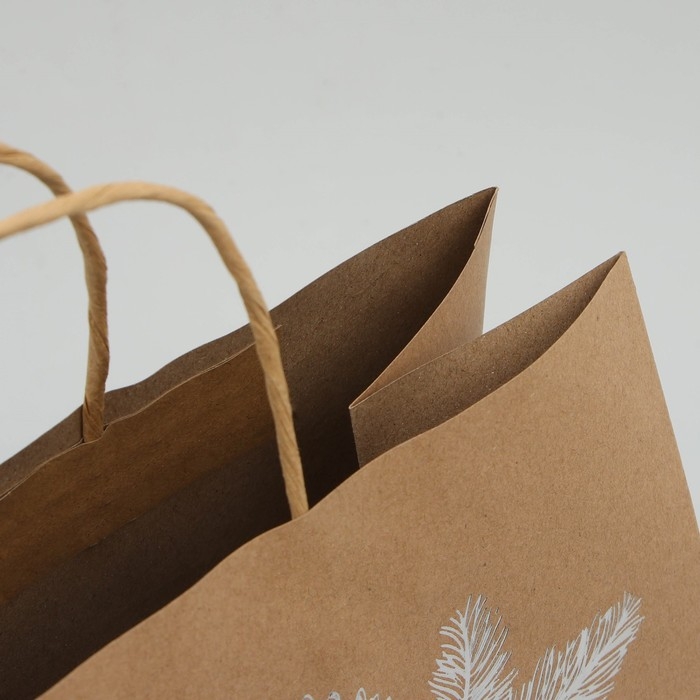 Пакет подарочный новогодний крафтовый &laquo;Волшебство&raquo;, 32 х 28 х 15 см, Новый год