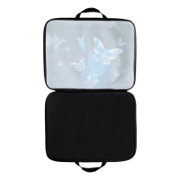 Папка для чертежей и рисунков А3, 470 х 350 х 20 мм, с ручками, текстильная, Calligrata "Бабочки"