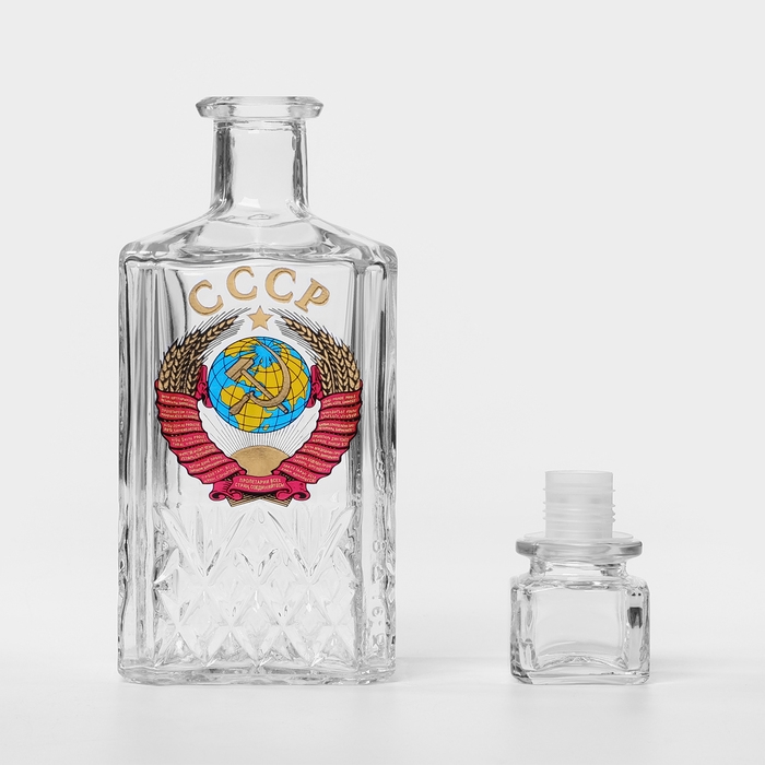 Набор стеклянный для напитков &laquo;Герб СССР&raquo;, 7 предметов: графин 500 мл, стопки 50 мл