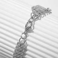 Браслет со стразами &laquo;Брайт&raquo; овал, цвет белый в серебре