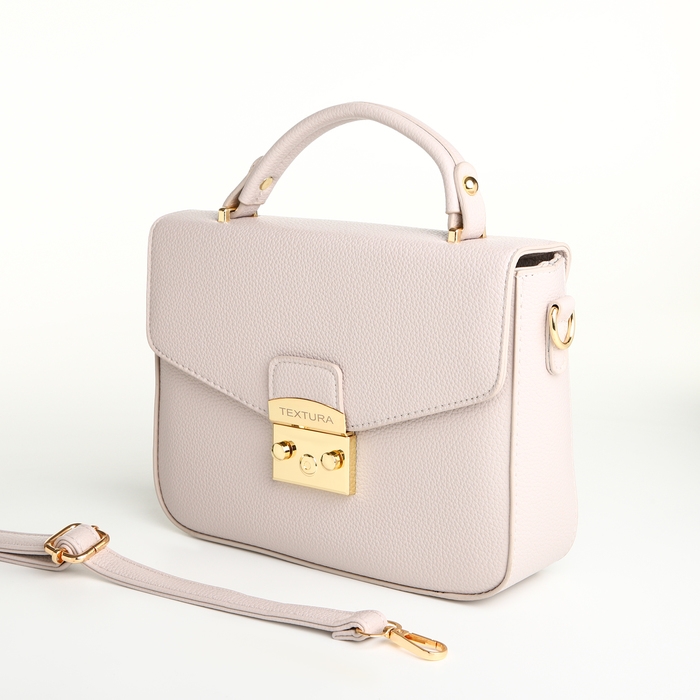 Сумка женская на клапане, TEXTURA, маленький размер, цвет бежевый Сумка женская на клапане, TEXTURA, маленький размер, цвет бежевый