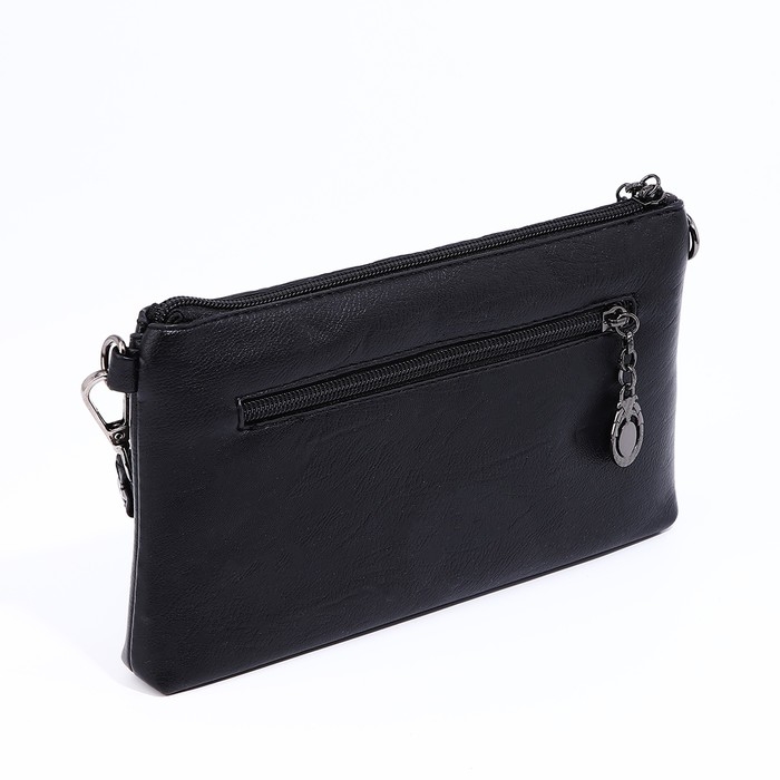 Сумка-клатч на молнии, цвет чёрный/зелёный Сумка-клатч на молнии, цвет чёрный/зелёный