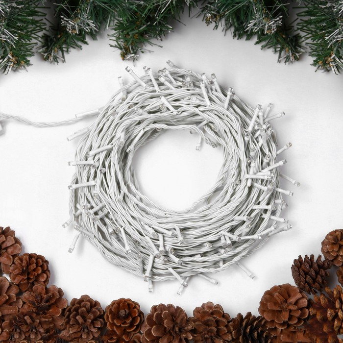 Гирлянда &laquo;Нить&raquo; 20 м, IP20, белая нить, 200 LED, свечение белое, 8 режимов, 220 В