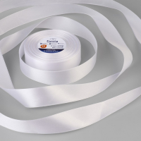 Лента атласная, 25 мм &times; 33 &plusmn; 2 м, цвет белый №001
