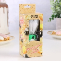 Свеча для торта музыкальная "Тюльпан", крутящаяся, белая, 14,5&times;6 см