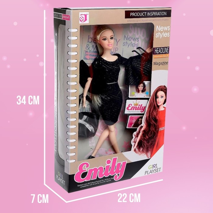 Кукла-модель «Эмели» в платье, с аксессуарами Кукла-модель «Эмели» в платье, с аксессуарами