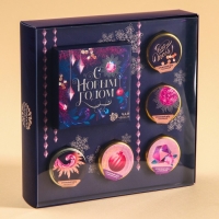 Подарочный набор &laquo;С Новым годом!&raquo;: чай чёрный (50 гр), крем-мед (5 шт x 30 гр)