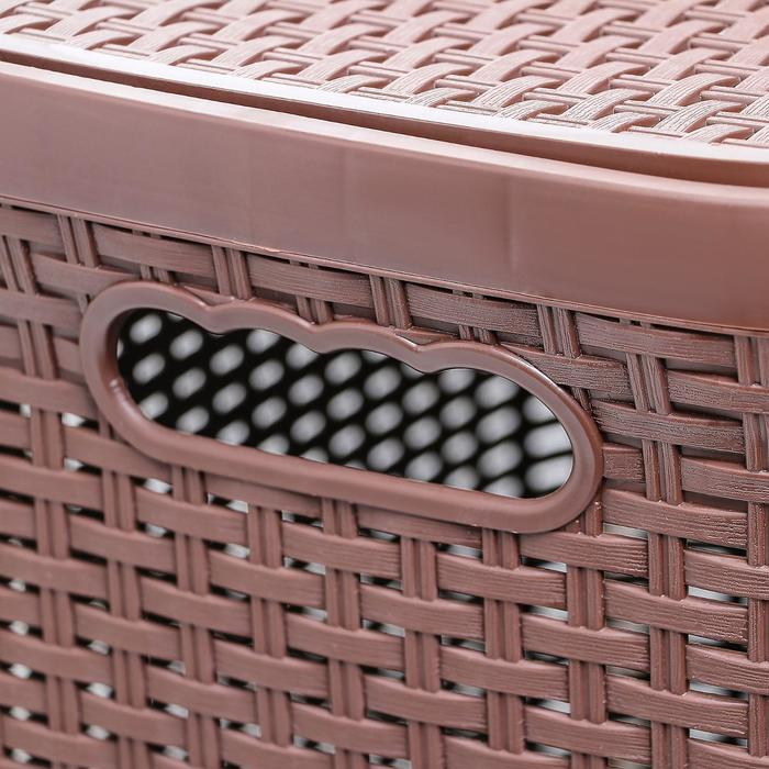 Корзина бельевая с крышкой &laquo;Ротанг&raquo;, 60 л, 34&times;44&times;56 см, цвет микс