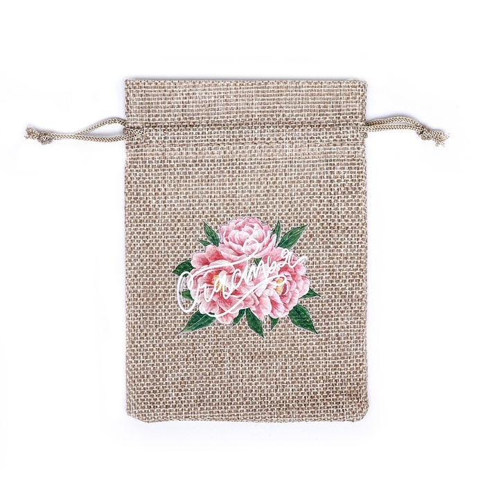 Мешок подарочный с термонаклейкой "Цветы" 10 x 14 см  набор 5шт 9924387