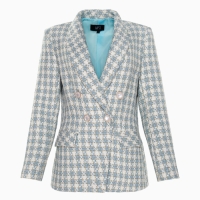 Пиджак твидовый двубортный MIST р. 46, голубой Пиджак твидовый двубортный MIST р. 46, голубой