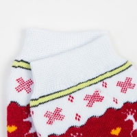 Носки женские новогодние махровые &laquo;Норвегия&raquo;, цвет белый, размер 23-25