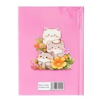 Записная книжка подарочная, 45 листов, линия, на замке Котики (16,3х12,7см)