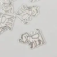 Декор металл для творчества "Пёсик с ромашкой" 1,9х2,5 см