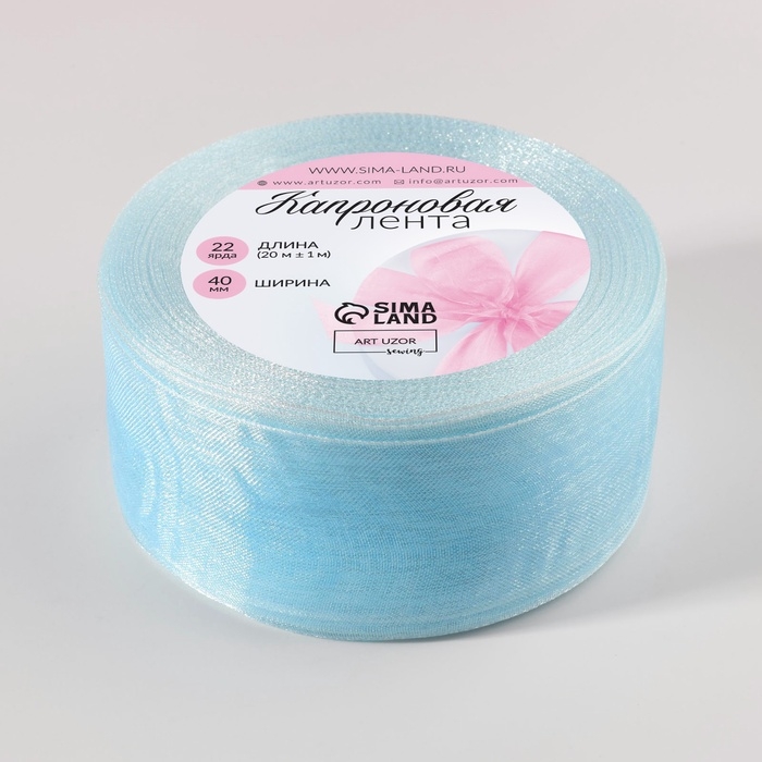Лента капроновая, 40 мм, 20 &plusmn; 1 м, цвет тёмно-голубой