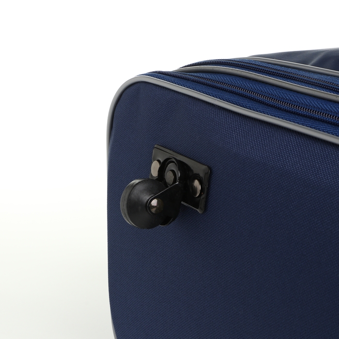 Сумка дорожная 20" на колёсах, отдел на молнии, с увеличением, наружный карман, длинный ремень, цвет синий