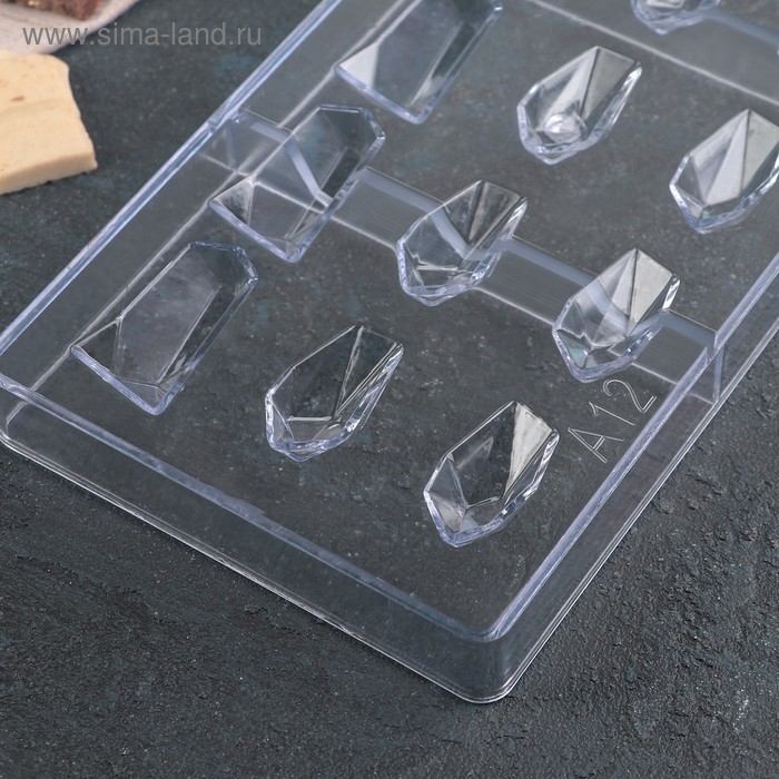 Форма для шоколада и конфет KONFINETTA &laquo;Драгоценные камни&raquo;, 33&times;16,2 см, 16 ячеек, 2,5&times;3/4,5 см, цвет прозрачный