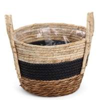 Набор кашпо "Инга" синяя полоса, 20,5х25/25,5х28/27х33см