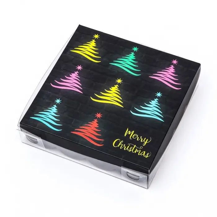 Коробка для печенья, кондитерская новогодняя упаковка, &laquo;Елка желаний&raquo;, 12&times;12&times;3 см