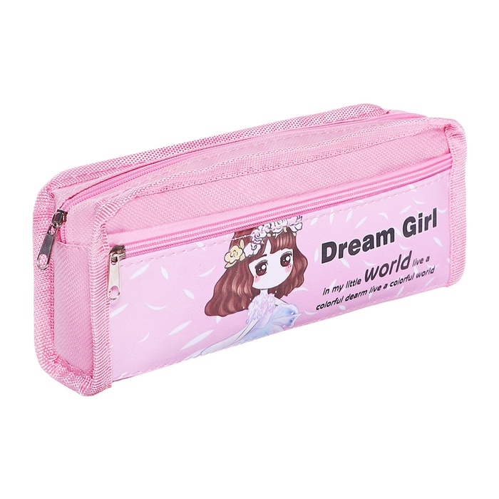 Пенал школьный "Аниме" на молнии, 2 отделения, МИКС