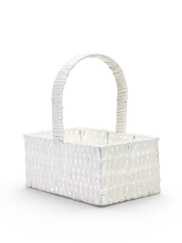 Набор корзин 3 шт пластик 25х16х11 22х13х9 19х10х7,5 см ручка h=10 см белый квадрат