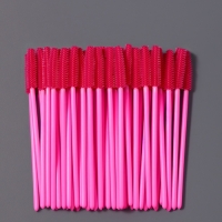 Щёточки для бровей и ресниц, силиконовые, набор - 50 шт, 10,5 см, цвет розовый Щёточки для бровей и ресниц, силиконовые, набор - 50 шт, 10,5 см, цвет розовый