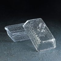 Маслёнка стеклянная &laquo;Вулкан&raquo;, 6,5&times;10&times;10,5 см, цвет прозрачный