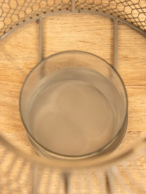 Подсвечник фонарь со стеклянной колбой 20х20х26 см, d 9 см, металл, цв. серый