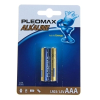 Батарейка алкалиновая Pleomax, AAA, LR03-2BL, 1.5В, блистер, 2 шт. Батарейка алкалиновая Pleomax, AAA, LR03-2BL, 1.5В, блистер, 2 шт.